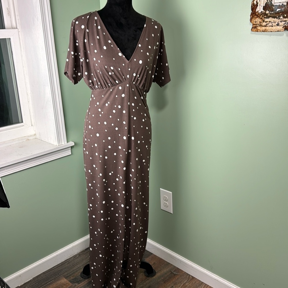NWT loft outlet Brown pants jumpsuit size 6